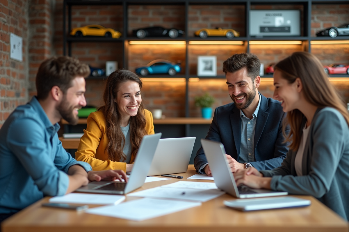 Groupe de jeunes professionnels en réunion d'innovation