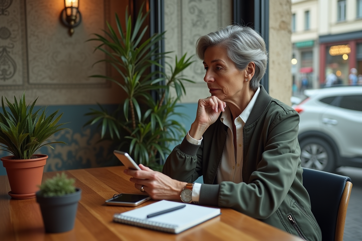 Femme réfléchissant à l