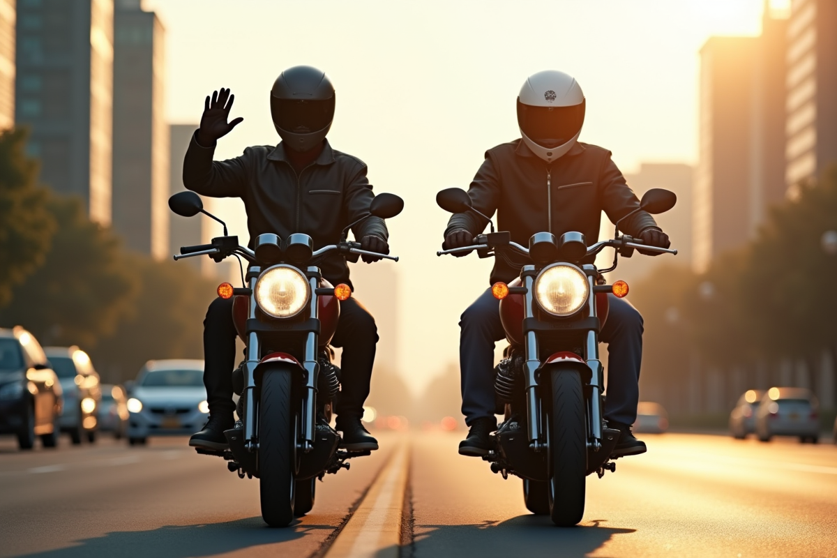 motard salut