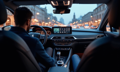Personne dans une Peugeot 508 SW avec écran tactile lumineux