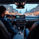 Personne dans une Peugeot 508 SW avec écran tactile lumineux