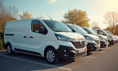 Vans commerciales Peugeot Expert et autres véhicules en extérieur