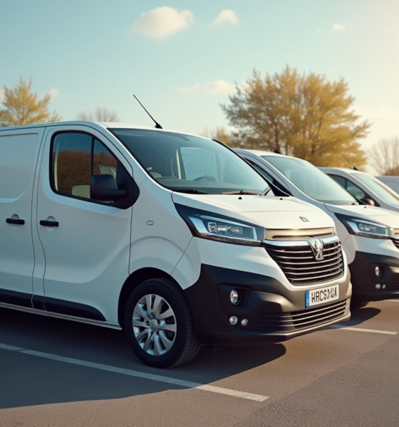 Vans commerciales Peugeot Expert et autres véhicules en extérieur